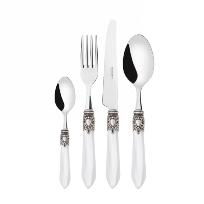 Zestaw sztućców obiadowych Casa Bugatti Oxford White/Old Silver 24 szt.