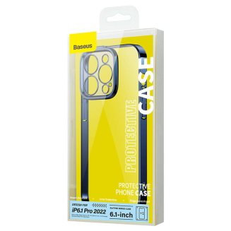 Zestaw ochronny Baseus Glitter przeźroczyste etui i szkło hartowane do iPhone 14 Pro (niebieski) - 7