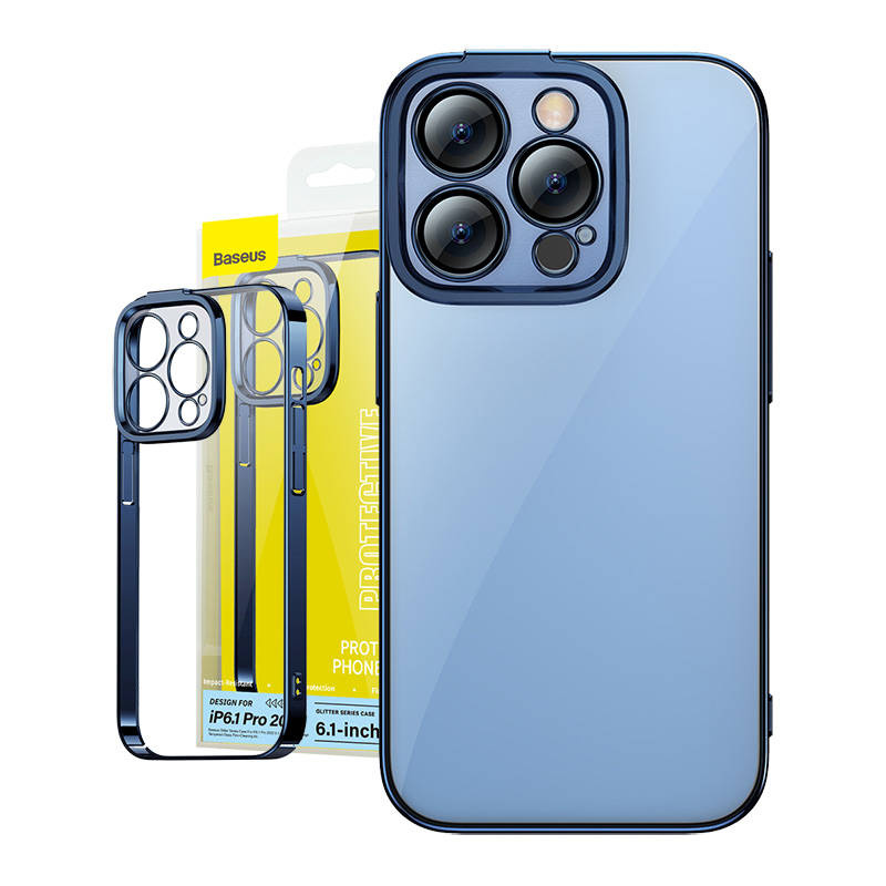  BASEUS Glitter Protection Set for iPhone 14 Pro (Blue)