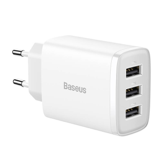 Ładowarka sieciowa BASEUS Compact Quick Charger 17W 3xUSB-A (biała) - 3