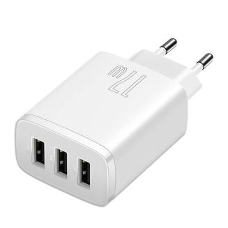 Ładowarka sieciowa BASEUS Compact Quick Charger 17W 3xUSB-A (biała) - 6