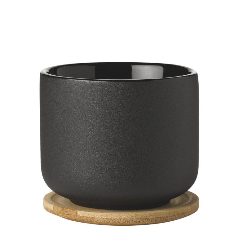 Kubek z podstawką Stelton Theo Black 0.2 l