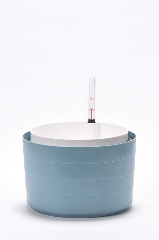 PLASTIA BERBERIS Donica samonawadniająca okrągła 26 cm błękitny