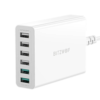 Ładowarka 6x USB Blitzwolf BW-S15, QC 3.0, 60W (biały) - 3