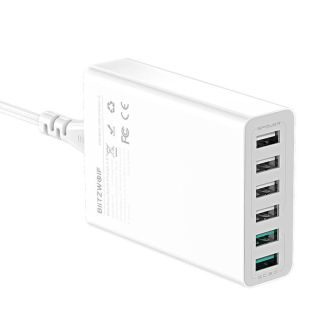  BLITZWOLF BW-S15 60W 6xUSB-A Wall Charger (White) - 4