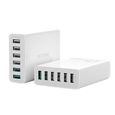 Ładowarka sieciowa BLITZWOLF BW-S15 60W 6xUSB-A (biała)