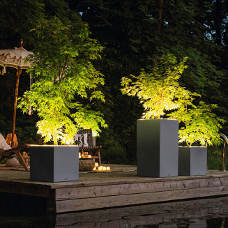 Lechuza Canto Stone 30 LED column flowerpot, white quartz - 8