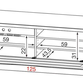 Stolik RTV Munari Modena 125x50x41cm 4 kolory - 12
