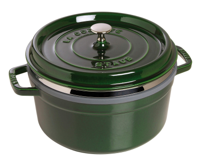  Round cast iron pot with Staub insert - Green, 5.25 ltr