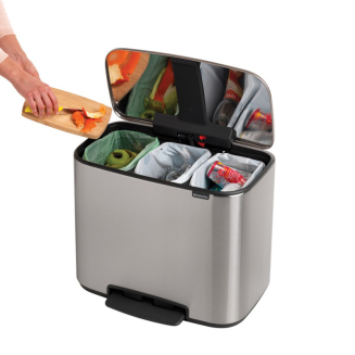 Kosz na śmieci Brabantia Bo 11+11+11l stal FPP - 2
