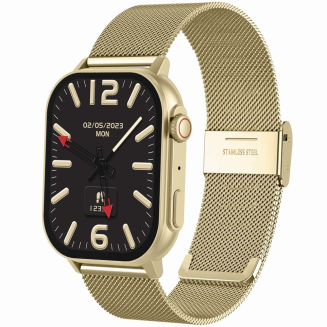 Smartwatch Gravity GT15-7 Różowy Pasek Silikonowy + Złota Bransoleta - 2