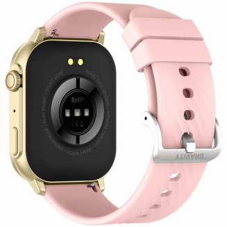 Smartwatch Gravity GT15-7 Różowy Pasek Silikonowy + Złota Bransoleta - 8