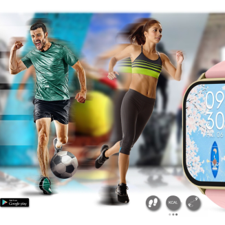 Smartwatch Gravity GT15-7 Różowy Pasek Silikonowy + Złota Bransoleta - 16