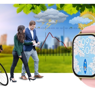 Smartwatch Gravity GT15-7 Różowy Pasek Silikonowy + Złota Bransoleta - 18