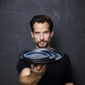  Bitz Black Dark blue pasta plate 20 cm - 5