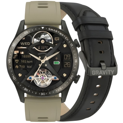 Smartwatch Gravity Czarny 2 Paski GT10-2