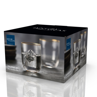 Szklanki do wody Lyngby Glas Palermo Gold 4 szt. - 10