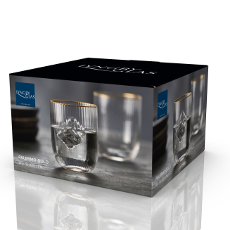 Szklanki do wody Lyngby Glass Palermo Gold 4 szt. - 10