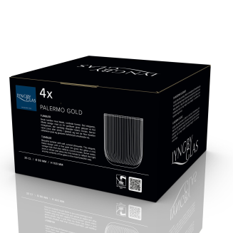 Szklanki do wody Lyngby Glass Palermo Gold 4 szt. - 9