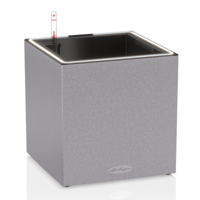 Donica Lechuza Canto Stone 30 LED kostka szary kamienny