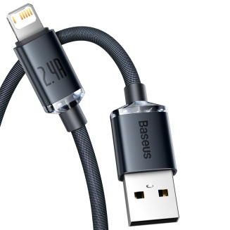 Kabel BASEUS Crystal Shine USB-A-Lightning 2m (czarny) - 3