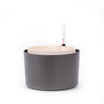 Donica samo-nawadniająca okrągła Urbalive Berberis szary 26 cm