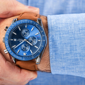Zegarek Męski Giewont Chronograph Sapphire Brązowo Niebieski GW8720-A2 - 3