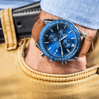 Zegarek Męski Giewont Chronograph Sapphire Brązowo Niebieski GW8720-A2 - 4
