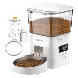 Inteligentny dozownik karmy Rojeco 2L Pet Feeder Button Version (Biały) - 2