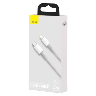 Kabel USB-C do Lightning Baseus High Density Braided, 20W, 5A, PD, 1m (biały) - 7