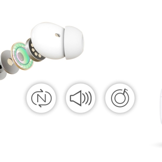 Słuchawki bezprzewodowe GIEWONT RealSound PRO ANC ENC GWS800-2 Białe - 13