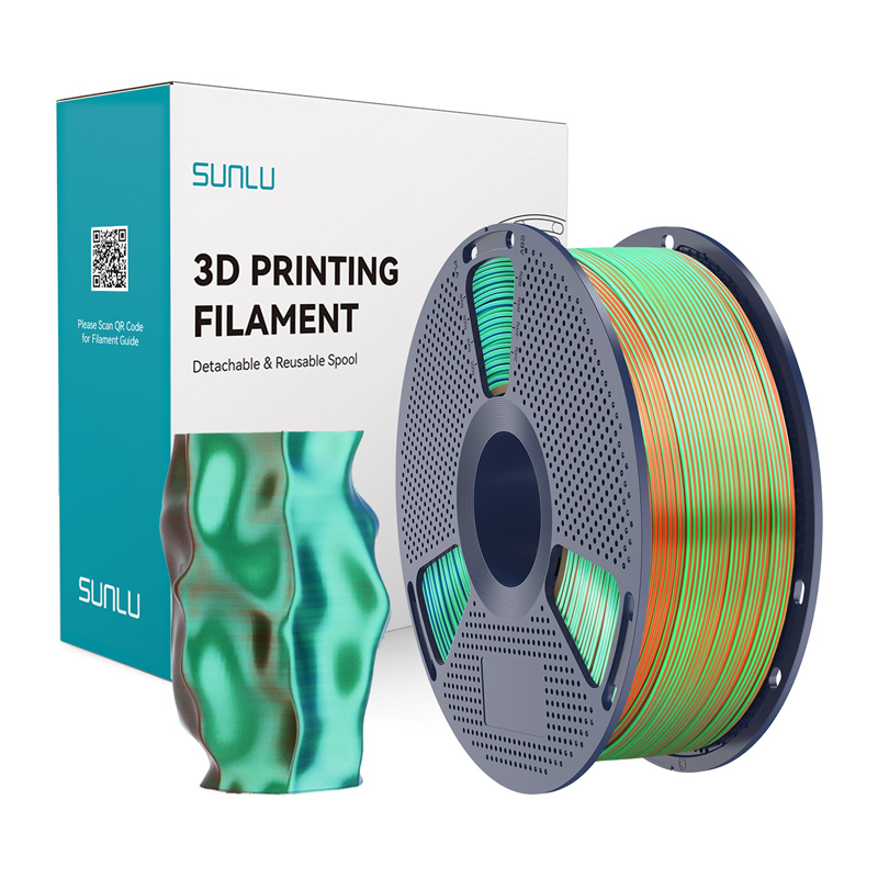  Filament SUNLU PLA+ Silk Tri-Color 1.75mm 1kg (orange-blue-green)