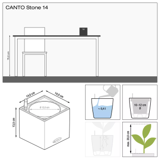  Lechuza Canto Stone flowerpot 14 cubes, black graphite - 4