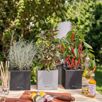 Doniczka Lechuza Canto Stone 14 kostka czarny grafit - 9