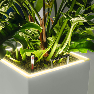 Donica Lechuza Canto Premium 40 LED kostka biały połysk - 6