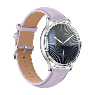 Smart Watch COLMI L28 (srebrno-fioletowy + fioletowy skórzany pasek) - 2