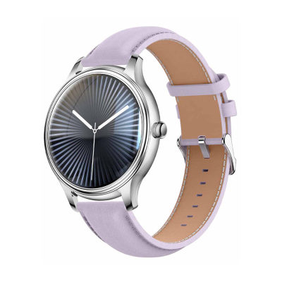 Smart Watch COLMI L28 (srebrno-fioletowy + fioletowy skórzany pasek)