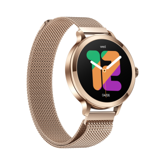 Smartwatch Damski VELTORI VT340-1 Złota Bransoleta + Różowy Pasek Silikonowy - 7