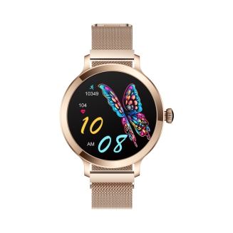 Smartwatch Damski VELTORI VT340-1 Złota Bransoleta + Różowy Pasek Silikonowy - 12