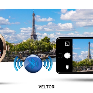 Smartwatch Damski VELTORI VT340-1 Złota Bransoleta + Różowy Pasek Silikonowy - 22