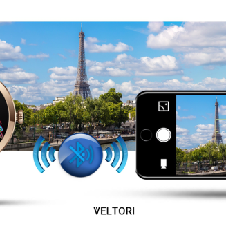 Smartwatch Damski VELTORI VT340-1 Złota Bransoleta + Różowy Pasek Silikonowy - 22