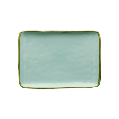  Rose&Tulipani | Set of 2 Concerto Verde Acqua rectangular plates - Mint, 27 x 19 cm