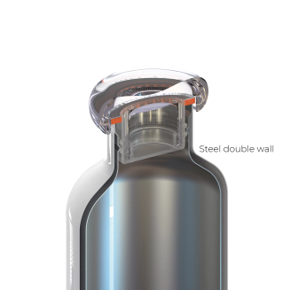 Butelka termiczna Guzzini 500 ml srebrna - 3