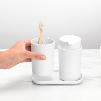 Zestaw 3 akcesoriów łazienkowych Brabantia ReNew White - 6
