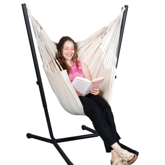 Fotel hamakowy ze stojakiem La Siesta Fiji Organic Latte Comfort - 3