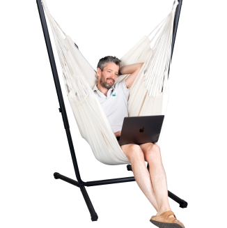 Fotel hamakowy ze stojakiem La Siesta Fiji Organic Latte Comfort - 2