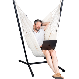 Fotel hamakowy ze stojakiem La Siesta Fiji Organic Latte Comfort - 2
