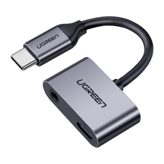 Adapter USB-C do USB-C i jack 3.5mm UGREEN (szary) - 2