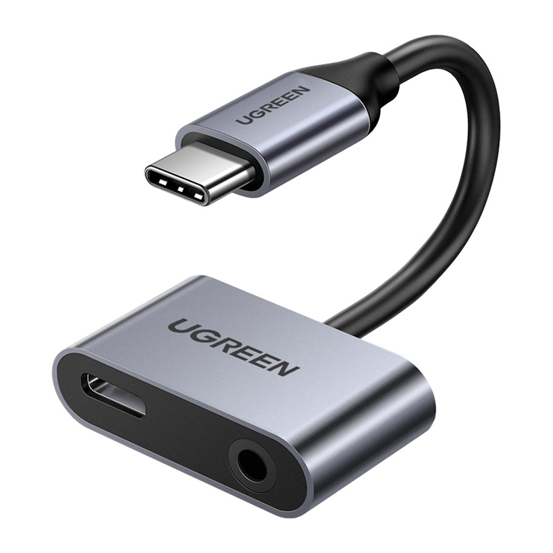 Adapter USB-C do USB-C i jack 3.5mm UGREEN (szary)