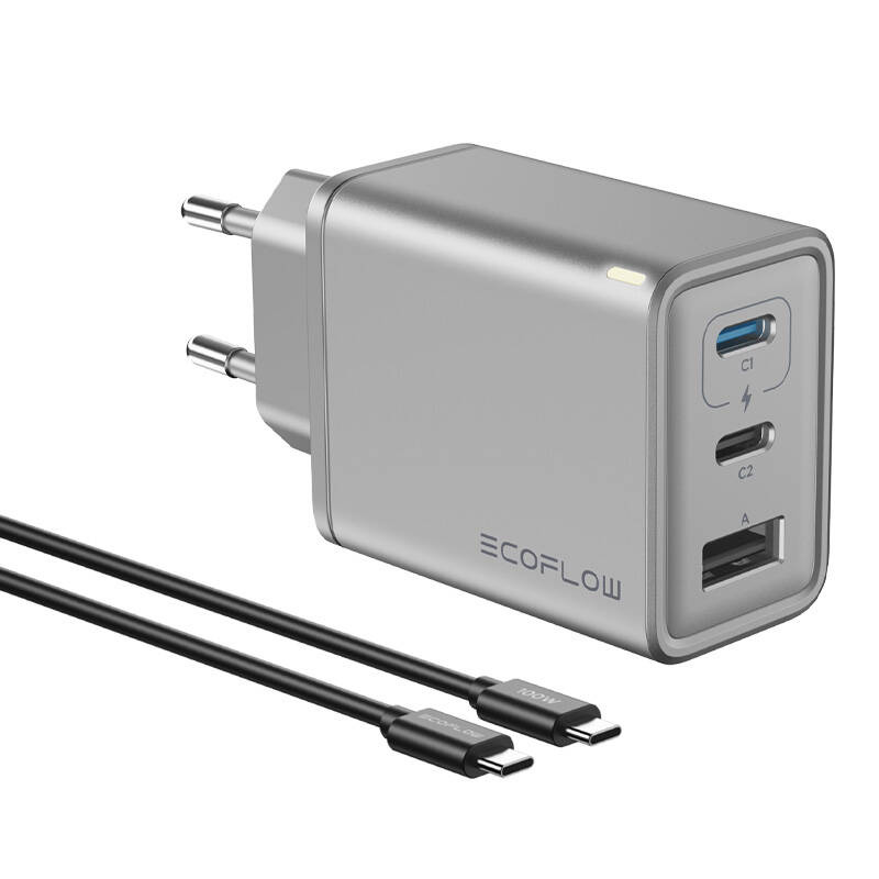  ECOFLOW RAPID 65W 2xUSB-C USB-A wall charger